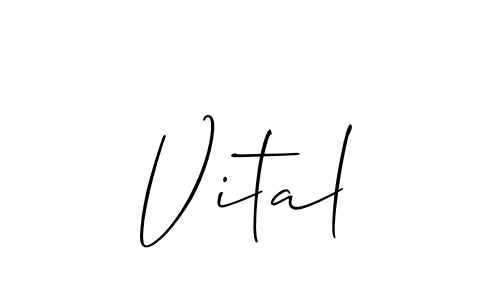 Make a beautiful signature design for name Vital. With this signature (Allison_Script) style, you can create a handwritten signature for free. Vital signature style 2 images and pictures png