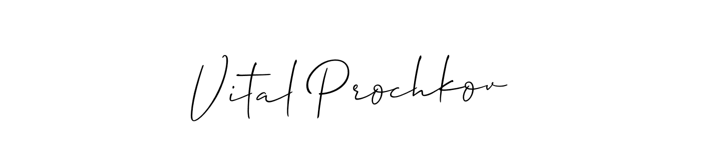 How to make Vital Prochkov name signature. Use Allison_Script style for creating short signs online. This is the latest handwritten sign. Vital Prochkov signature style 2 images and pictures png