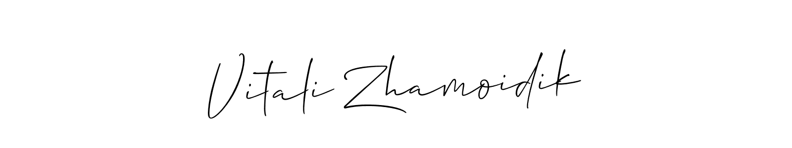 if you are searching for the best signature style for your name Vitali Zhamoidik. so please give up your signature search. here we have designed multiple signature styles  using Allison_Script. Vitali Zhamoidik signature style 2 images and pictures png