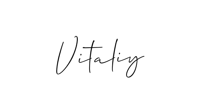 Use a signature maker to create a handwritten signature online. With this signature software, you can design (Allison_Script) your own signature for name Vitaliy. Vitaliy signature style 2 images and pictures png