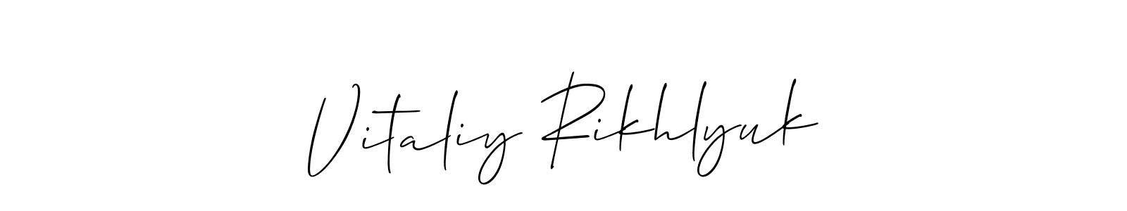 if you are searching for the best signature style for your name Vitaliy Rikhlyuk. so please give up your signature search. here we have designed multiple signature styles  using Allison_Script. Vitaliy Rikhlyuk signature style 2 images and pictures png