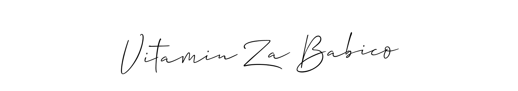 How to Draw Vitamin Za Babico signature style? Allison_Script is a latest design signature styles for name Vitamin Za Babico. Vitamin Za Babico signature style 2 images and pictures png