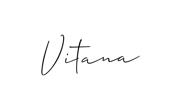 How to make Vitana signature? Allison_Script is a professional autograph style. Create handwritten signature for Vitana name. Vitana signature style 2 images and pictures png