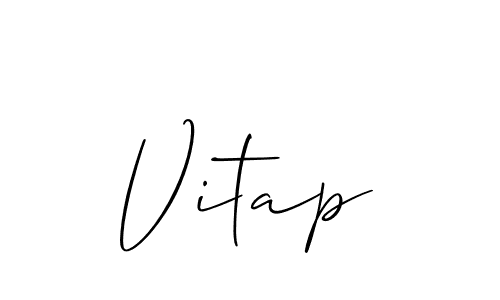 How to make Vitap name signature. Use Allison_Script style for creating short signs online. This is the latest handwritten sign. Vitap signature style 2 images and pictures png