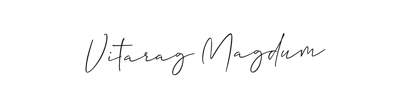 Create a beautiful signature design for name Vitarag Magdum. With this signature (Allison_Script) fonts, you can make a handwritten signature for free. Vitarag Magdum signature style 2 images and pictures png