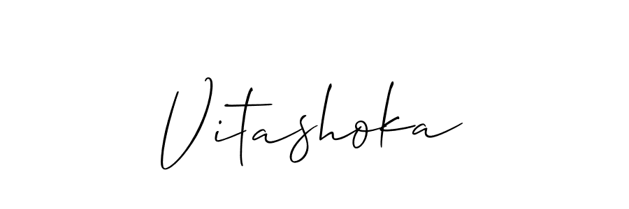 if you are searching for the best signature style for your name Vitashoka. so please give up your signature search. here we have designed multiple signature styles  using Allison_Script. Vitashoka signature style 2 images and pictures png