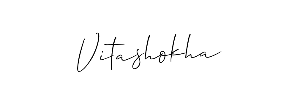 Also You can easily find your signature by using the search form. We will create Vitashokha name handwritten signature images for you free of cost using Allison_Script sign style. Vitashokha signature style 2 images and pictures png