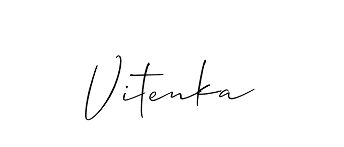 if you are searching for the best signature style for your name Vitenka. so please give up your signature search. here we have designed multiple signature styles  using Allison_Script. Vitenka signature style 2 images and pictures png