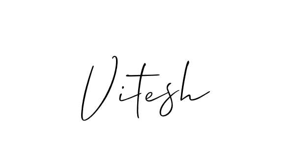 The best way (Allison_Script) to make a short signature is to pick only two or three words in your name. The name Vitesh include a total of six letters. For converting this name. Vitesh signature style 2 images and pictures png