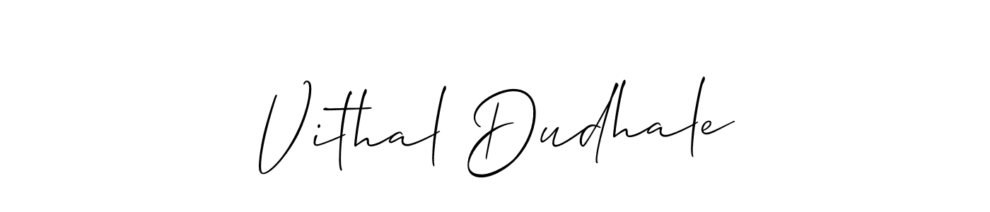 The best way (Allison_Script) to make a short signature is to pick only two or three words in your name. The name Vithal Dudhale include a total of six letters. For converting this name. Vithal Dudhale signature style 2 images and pictures png