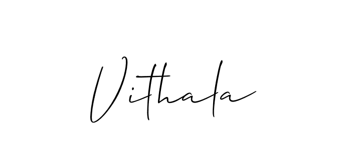 The best way (Allison_Script) to make a short signature is to pick only two or three words in your name. The name Vithala include a total of six letters. For converting this name. Vithala signature style 2 images and pictures png