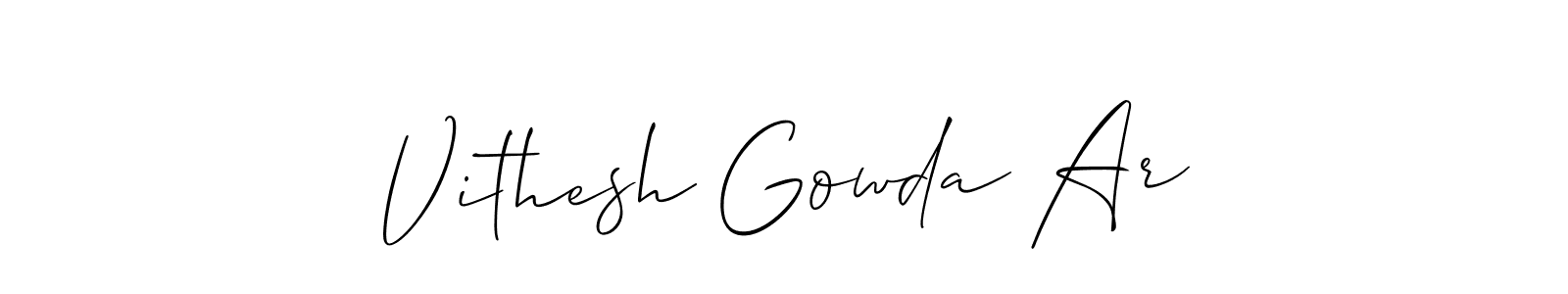 Vithesh Gowda Ar stylish signature style. Best Handwritten Sign (Allison_Script) for my name. Handwritten Signature Collection Ideas for my name Vithesh Gowda Ar. Vithesh Gowda Ar signature style 2 images and pictures png