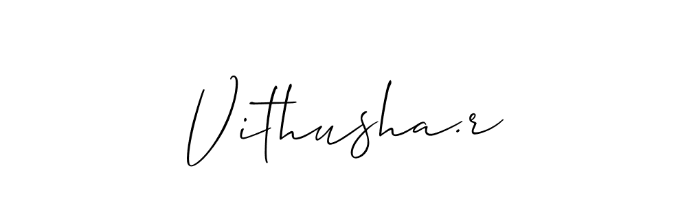 Also You can easily find your signature by using the search form. We will create Vithusha.r name handwritten signature images for you free of cost using Allison_Script sign style. Vithusha.r signature style 2 images and pictures png