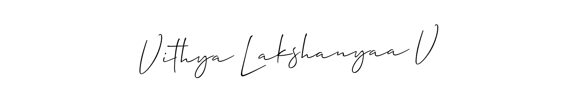 Once you've used our free online signature maker to create your best signature Allison_Script style, it's time to enjoy all of the benefits that Vithya Lakshanyaa V name signing documents. Vithya Lakshanyaa V signature style 2 images and pictures png