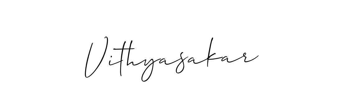 Create a beautiful signature design for name Vithyasakar. With this signature (Allison_Script) fonts, you can make a handwritten signature for free. Vithyasakar signature style 2 images and pictures png