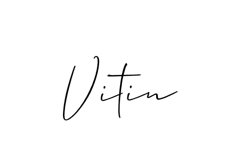 Similarly Allison_Script is the best handwritten signature design. Signature creator online .You can use it as an online autograph creator for name Vitin. Vitin signature style 2 images and pictures png
