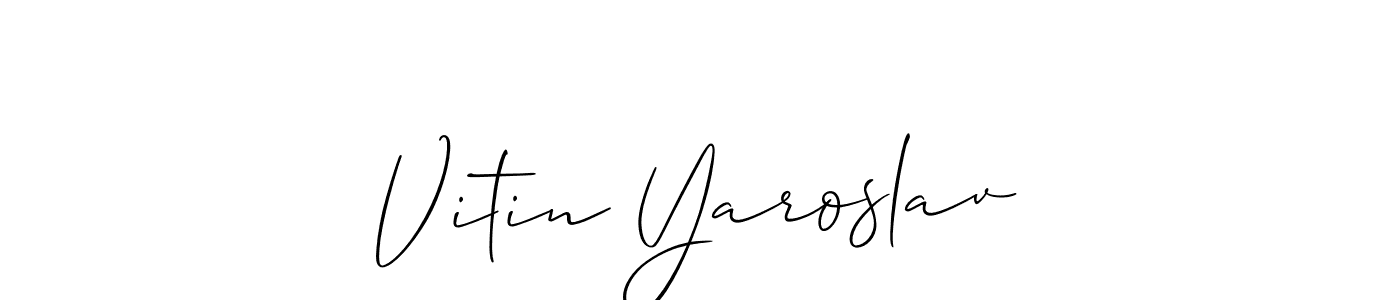 Use a signature maker to create a handwritten signature online. With this signature software, you can design (Allison_Script) your own signature for name Vitin Yaroslav. Vitin Yaroslav signature style 2 images and pictures png