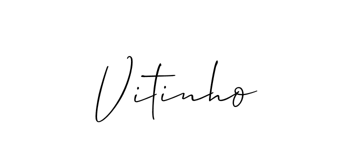 This is the best signature style for the Vitinho name. Also you like these signature font (Allison_Script). Mix name signature. Vitinho signature style 2 images and pictures png