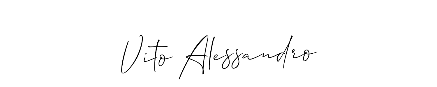 Vito Alessandro stylish signature style. Best Handwritten Sign (Allison_Script) for my name. Handwritten Signature Collection Ideas for my name Vito Alessandro. Vito Alessandro signature style 2 images and pictures png