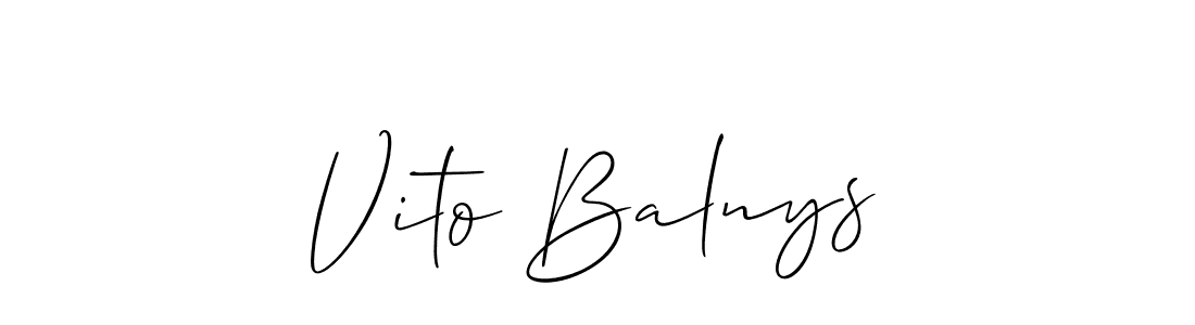 How to make Vito Balnys name signature. Use Allison_Script style for creating short signs online. This is the latest handwritten sign. Vito Balnys signature style 2 images and pictures png