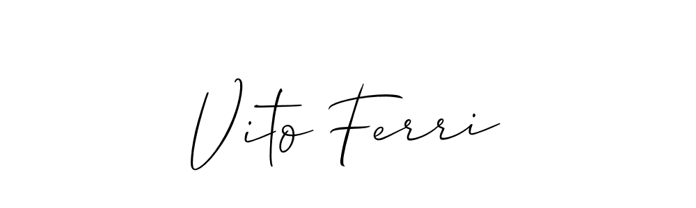 How to make Vito Ferri name signature. Use Allison_Script style for creating short signs online. This is the latest handwritten sign. Vito Ferri signature style 2 images and pictures png
