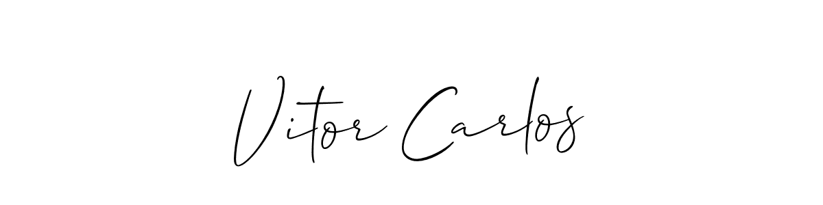 Vitor Carlos stylish signature style. Best Handwritten Sign (Allison_Script) for my name. Handwritten Signature Collection Ideas for my name Vitor Carlos. Vitor Carlos signature style 2 images and pictures png