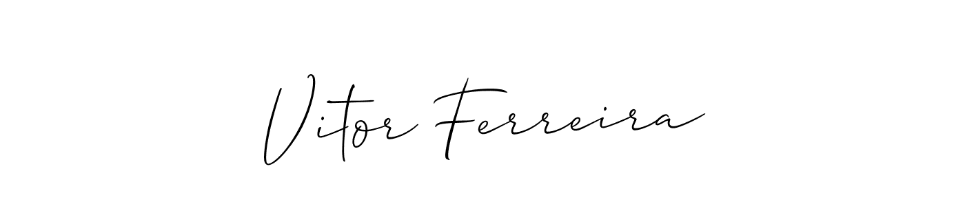 This is the best signature style for the Vitor Ferreira name. Also you like these signature font (Allison_Script). Mix name signature. Vitor Ferreira signature style 2 images and pictures png