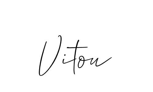 Also You can easily find your signature by using the search form. We will create Vitou name handwritten signature images for you free of cost using Allison_Script sign style. Vitou signature style 2 images and pictures png