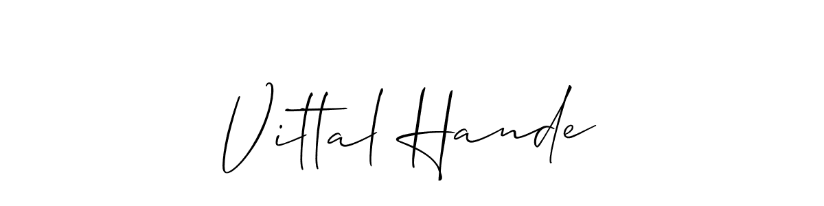 How to make Vittal Hande signature? Allison_Script is a professional autograph style. Create handwritten signature for Vittal Hande name. Vittal Hande signature style 2 images and pictures png