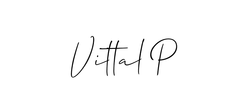 Make a beautiful signature design for name Vittal P. With this signature (Allison_Script) style, you can create a handwritten signature for free. Vittal P signature style 2 images and pictures png