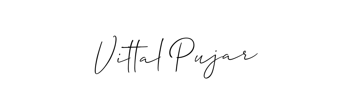 Also we have Vittal Pujar name is the best signature style. Create professional handwritten signature collection using Allison_Script autograph style. Vittal Pujar signature style 2 images and pictures png