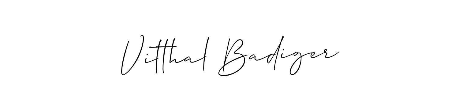 Also You can easily find your signature by using the search form. We will create Vitthal Badiger name handwritten signature images for you free of cost using Allison_Script sign style. Vitthal Badiger signature style 2 images and pictures png