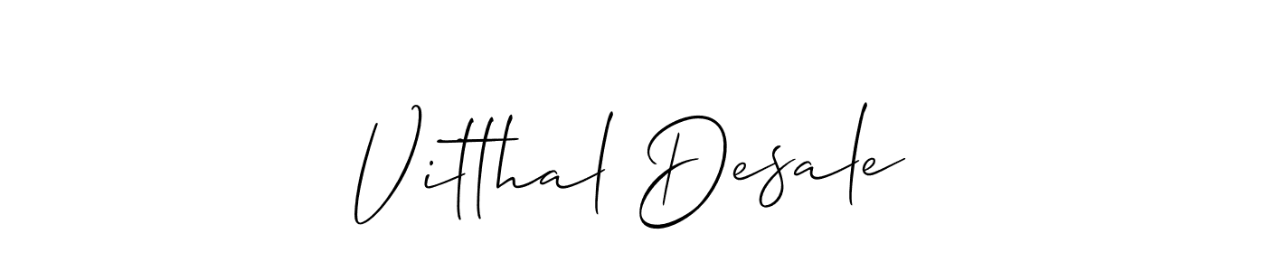 Also You can easily find your signature by using the search form. We will create Vitthal Desale name handwritten signature images for you free of cost using Allison_Script sign style. Vitthal Desale signature style 2 images and pictures png