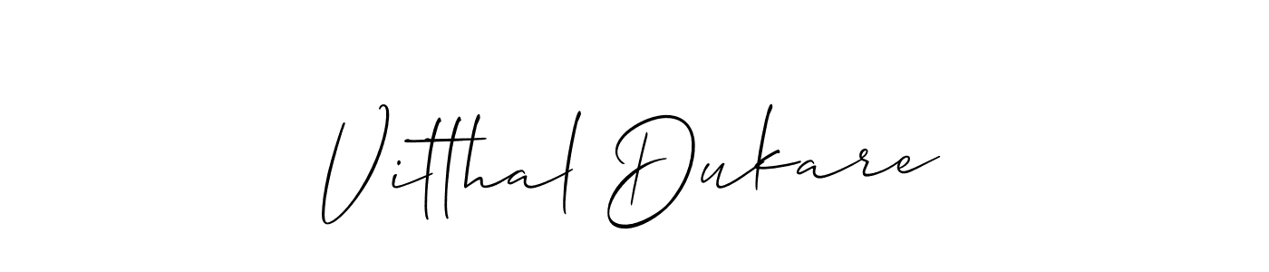 if you are searching for the best signature style for your name Vitthal Dukare. so please give up your signature search. here we have designed multiple signature styles  using Allison_Script. Vitthal Dukare signature style 2 images and pictures png