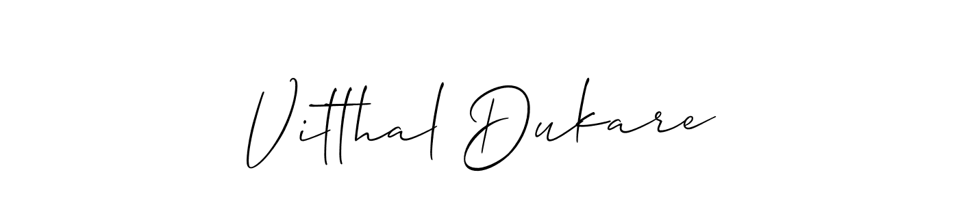Also You can easily find your signature by using the search form. We will create Vitthal Dukare name handwritten signature images for you free of cost using Allison_Script sign style. Vitthal Dukare signature style 2 images and pictures png