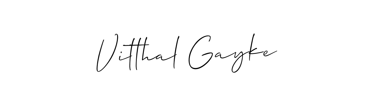 Use a signature maker to create a handwritten signature online. With this signature software, you can design (Allison_Script) your own signature for name Vitthal Gayke. Vitthal Gayke signature style 2 images and pictures png