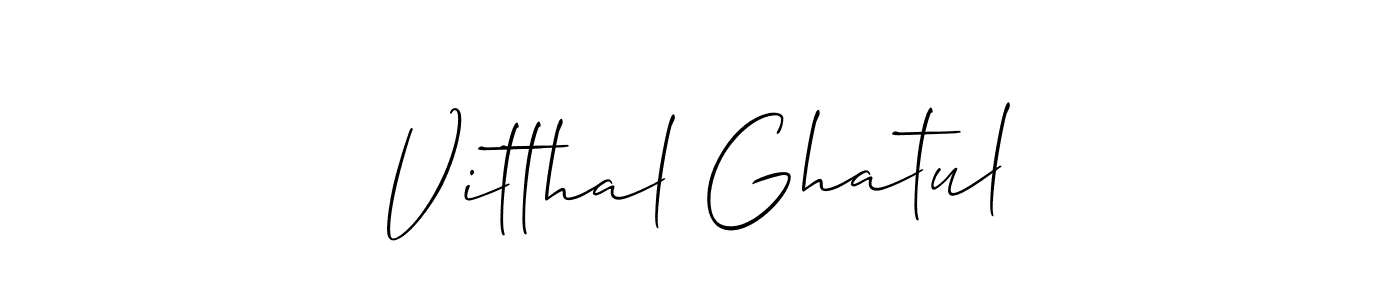 Allison_Script is a professional signature style that is perfect for those who want to add a touch of class to their signature. It is also a great choice for those who want to make their signature more unique. Get Vitthal Ghatul name to fancy signature for free. Vitthal Ghatul signature style 2 images and pictures png