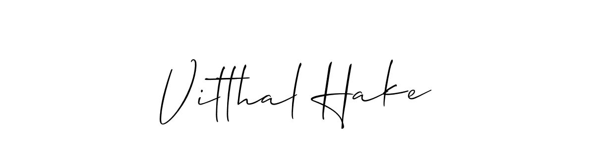 Design your own signature with our free online signature maker. With this signature software, you can create a handwritten (Allison_Script) signature for name Vitthal Hake. Vitthal Hake signature style 2 images and pictures png