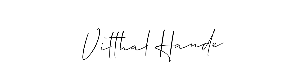 Check out images of Autograph of Vitthal Hande name. Actor Vitthal Hande Signature Style. Allison_Script is a professional sign style online. Vitthal Hande signature style 2 images and pictures png