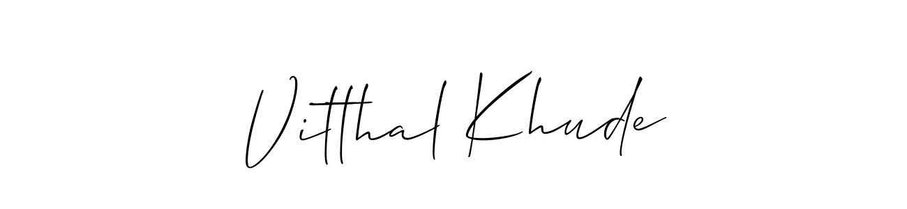 Similarly Allison_Script is the best handwritten signature design. Signature creator online .You can use it as an online autograph creator for name Vitthal Khude. Vitthal Khude signature style 2 images and pictures png