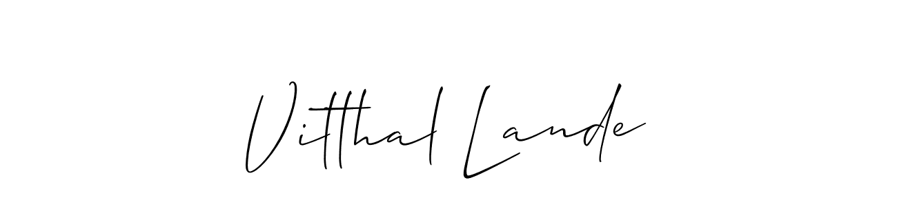 You can use this online signature creator to create a handwritten signature for the name Vitthal Lande. This is the best online autograph maker. Vitthal Lande signature style 2 images and pictures png