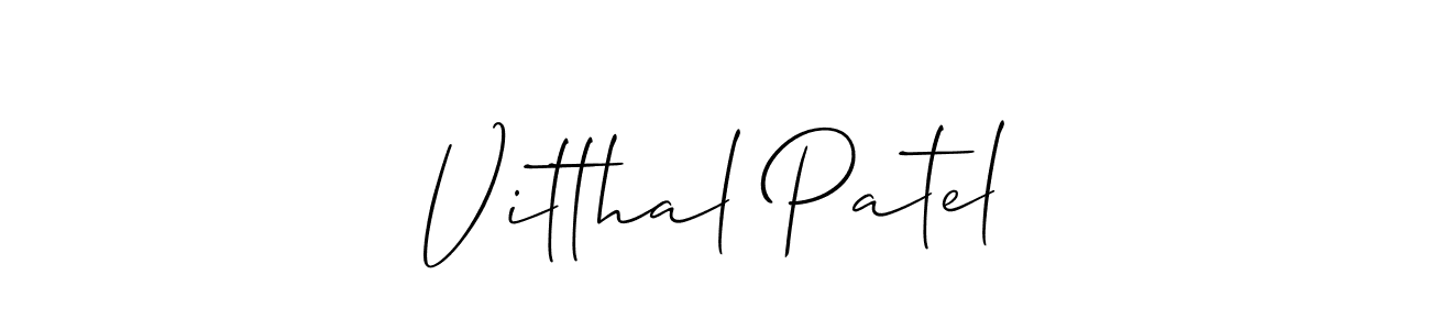 Similarly Allison_Script is the best handwritten signature design. Signature creator online .You can use it as an online autograph creator for name Vitthal Patel. Vitthal Patel signature style 2 images and pictures png