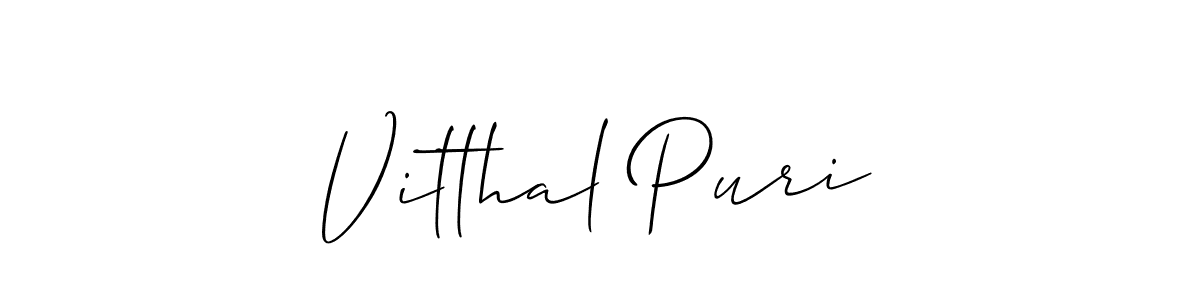 How to make Vitthal Puri signature? Allison_Script is a professional autograph style. Create handwritten signature for Vitthal Puri name. Vitthal Puri signature style 2 images and pictures png