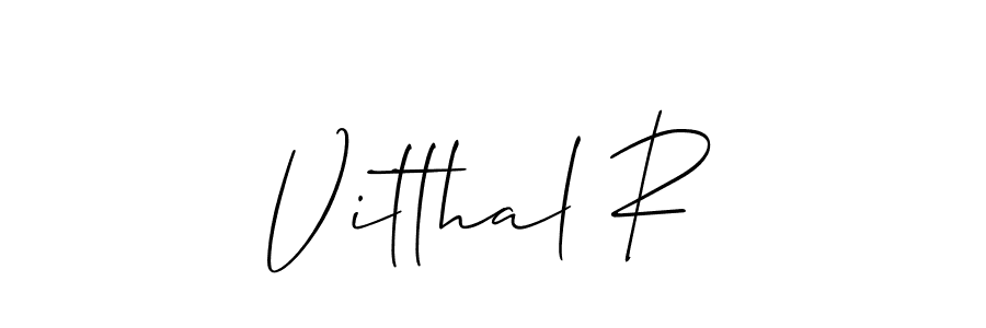 How to Draw Vitthal R signature style? Allison_Script is a latest design signature styles for name Vitthal R. Vitthal R signature style 2 images and pictures png