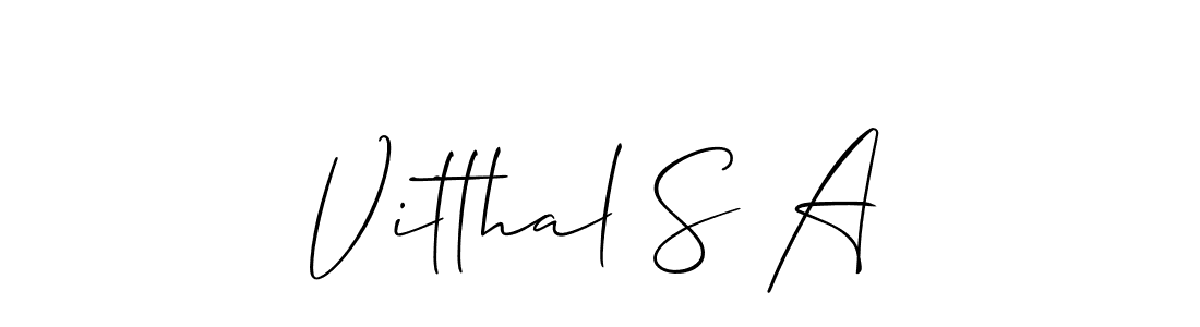 Make a beautiful signature design for name Vitthal S A. With this signature (Allison_Script) style, you can create a handwritten signature for free. Vitthal S A signature style 2 images and pictures png