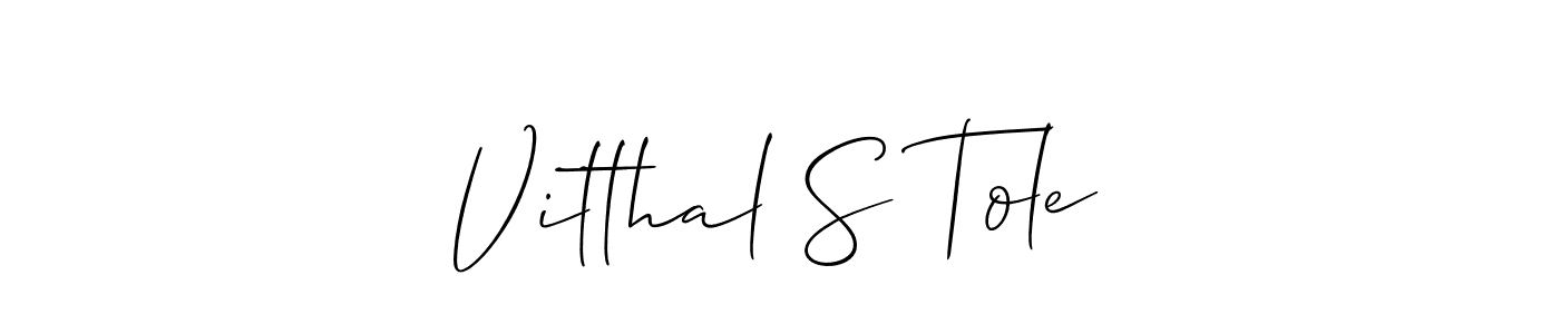 Also You can easily find your signature by using the search form. We will create Vitthal S Tole name handwritten signature images for you free of cost using Allison_Script sign style. Vitthal S Tole signature style 2 images and pictures png