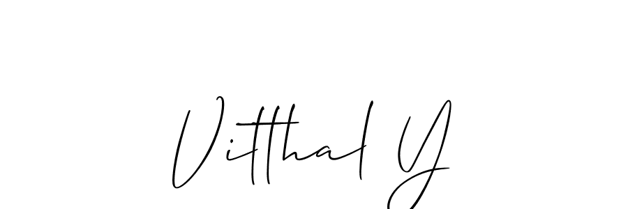 Create a beautiful signature design for name Vitthal Y. With this signature (Allison_Script) fonts, you can make a handwritten signature for free. Vitthal Y signature style 2 images and pictures png