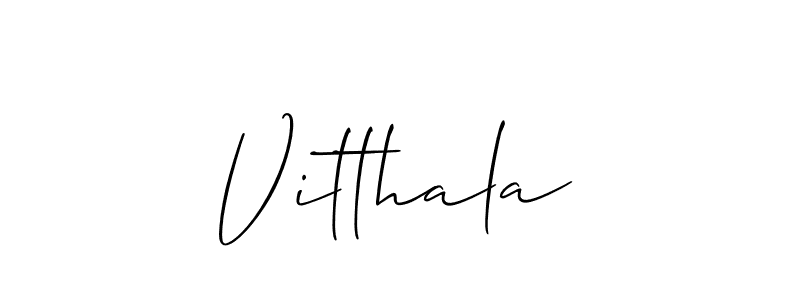 How to Draw Vitthala signature style? Allison_Script is a latest design signature styles for name Vitthala. Vitthala signature style 2 images and pictures png