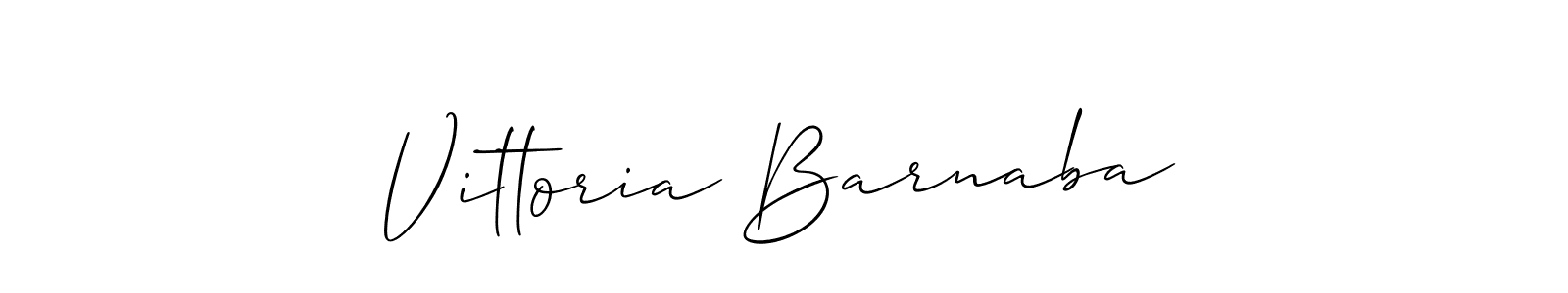 How to make Vittoria Barnaba name signature. Use Allison_Script style for creating short signs online. This is the latest handwritten sign. Vittoria Barnaba signature style 2 images and pictures png