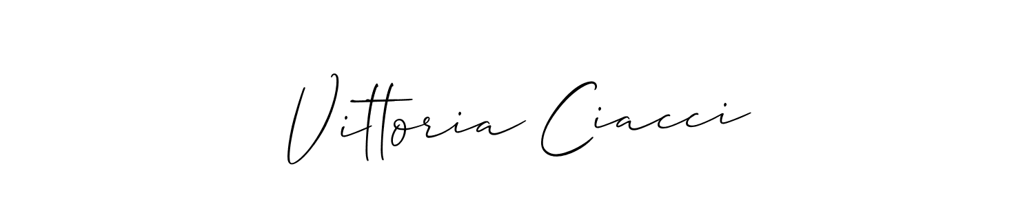Vittoria Ciacci stylish signature style. Best Handwritten Sign (Allison_Script) for my name. Handwritten Signature Collection Ideas for my name Vittoria Ciacci. Vittoria Ciacci signature style 2 images and pictures png